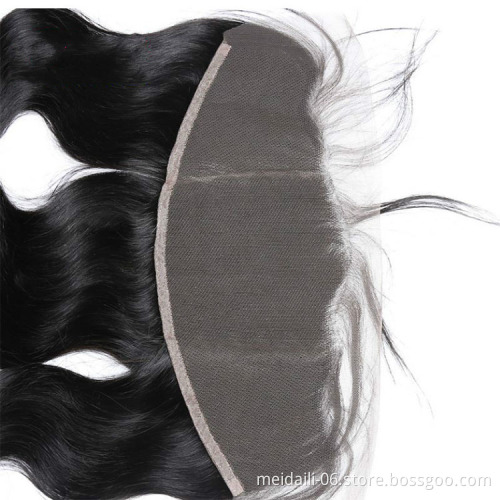 13x4 Lace Frontal Body Wave Closure 100% Peruvian Remy Hair Ear To Ear Natural Hairline With Baby Hair